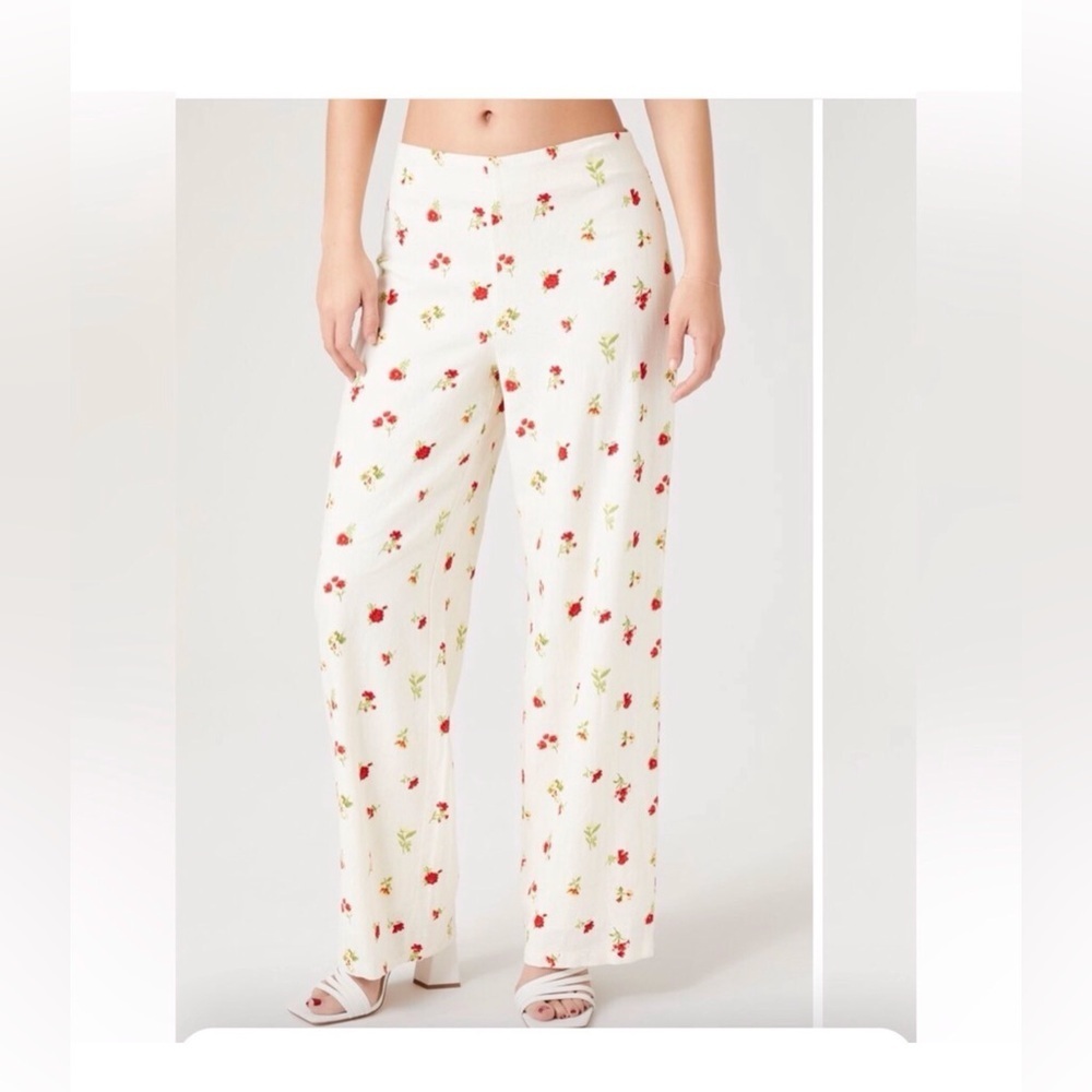 Forever 21 Linen Floral Pants - Picture 1 of 11